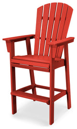 POLYWOOD Nautical Adirondack Bar Chair, Sunset Red