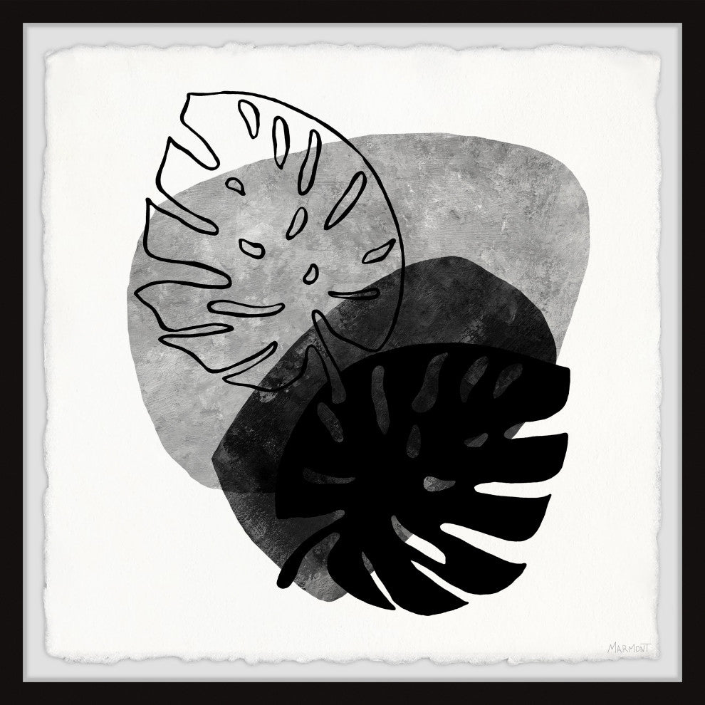 "Monstera Shadow" Framed Painting Print, 32x32