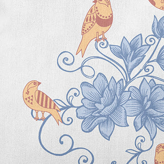 Birds And Flowers Decorative Throw Pillow, Rusty Mauve, 20"x20"