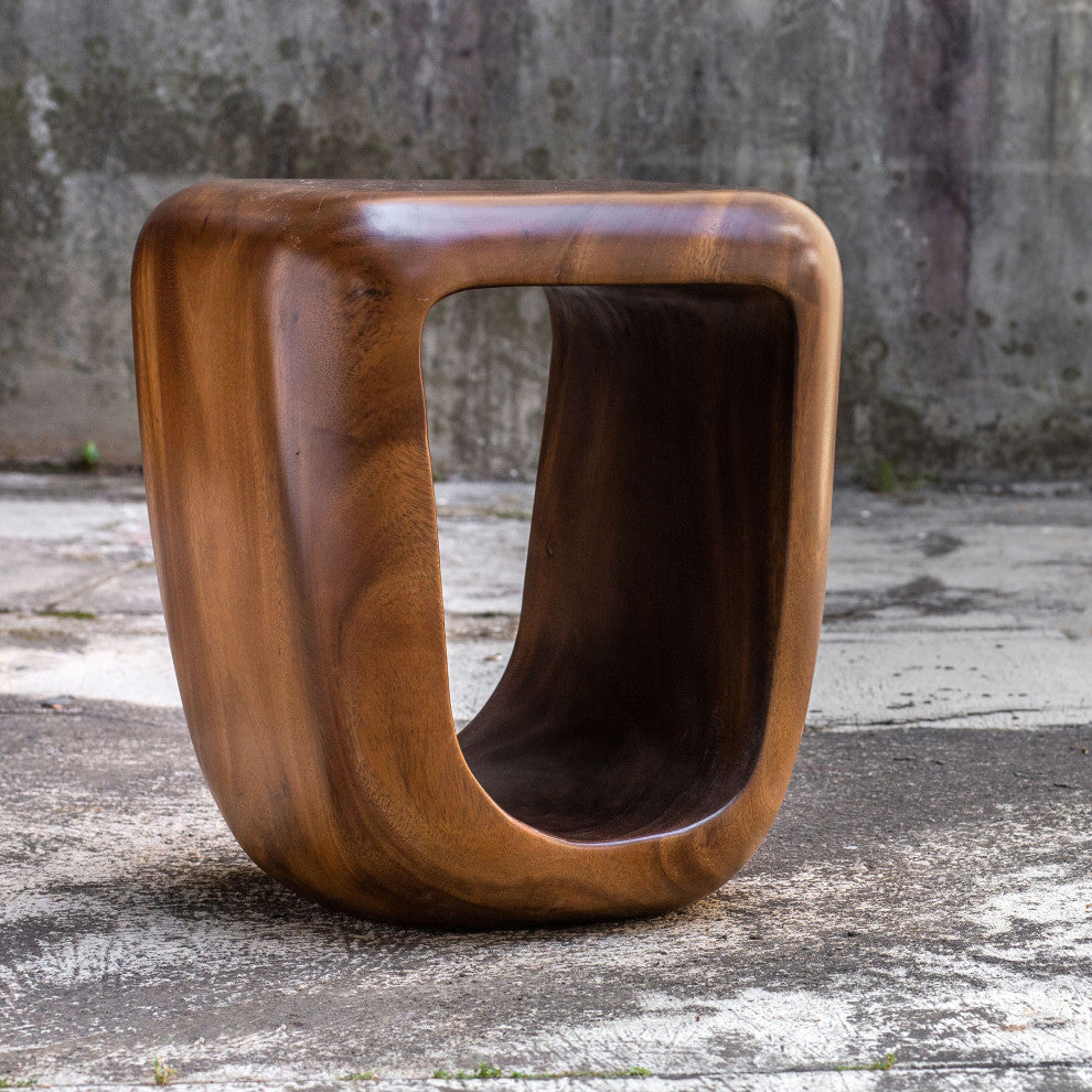 Uttermost Loophole Wooden Accent stool
