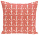 Anchors Away Coastal Print Pillow, Seed, 20"x20"