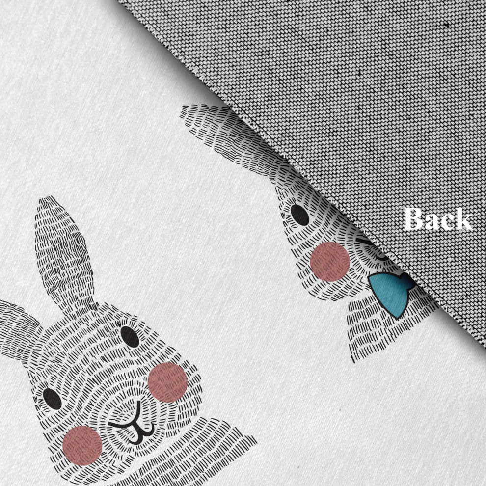 Bunny Triplets Easter Chenille Rug, Explorer Blue, 2'x3'