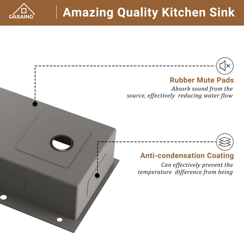 33in Stainless Steel Single Bowl Drop-In Workstation Kitchen Sink with Faucet, Brushed Nickel