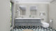 Belli 84" Double Sink Wall Mount Vanity Set, Cement Gray, Glossy White Top