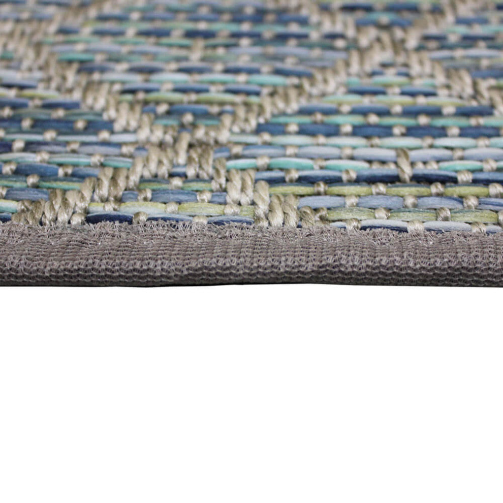Trinidad Area Rug, Indoor/Outdoor, Carpet, Runner, Mat, Tidal Lagoon, Round 4'