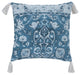 Turquoise Machine Woven with Tassels Moretz Throw Pillow, 16" x 26"