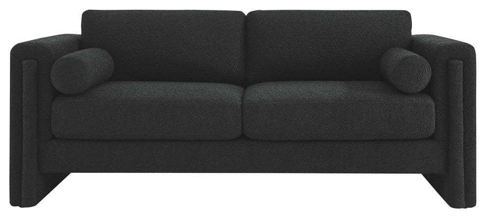 Visible Boucle Fabric Sofa - Black