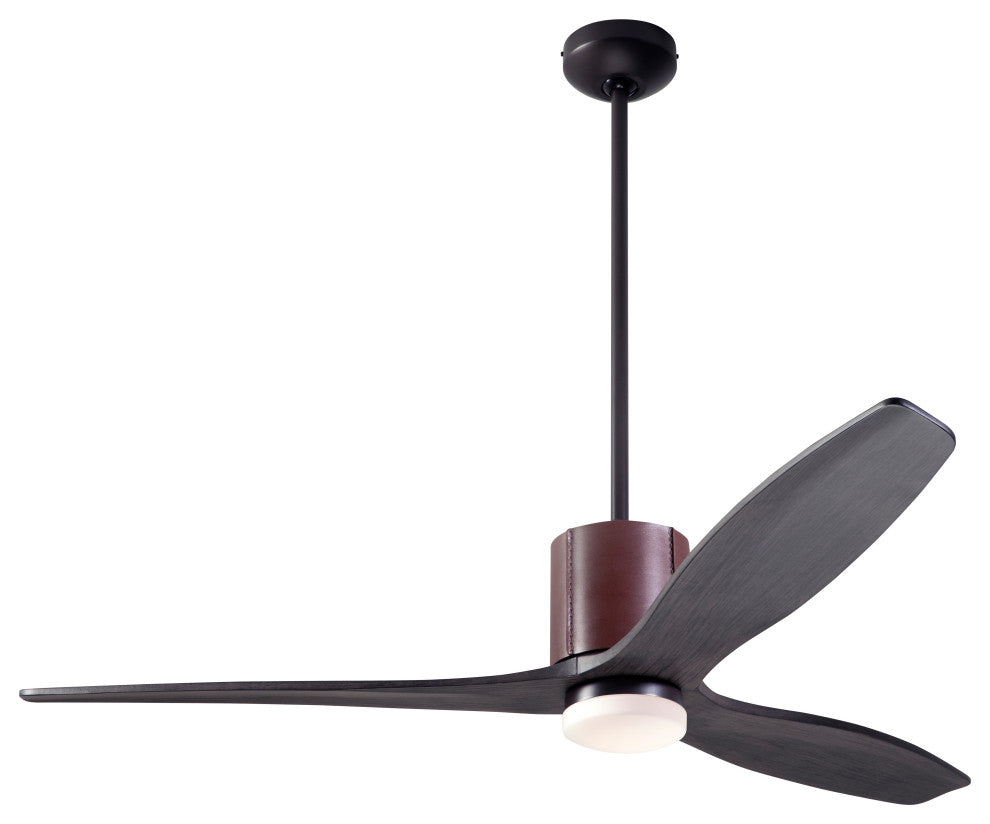 LeatherLuxe Fan, Bronze/Chocolate, 54" Ebony Blades With LED, Remote Control