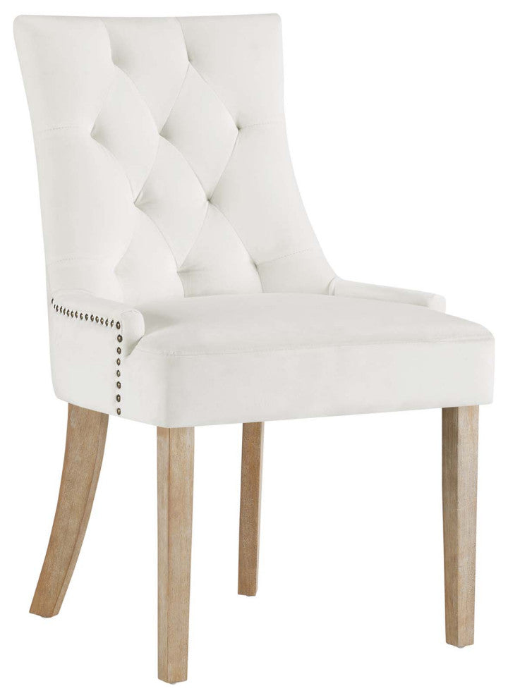 Pose Dining Chair Velvet Set of 4, Ivory