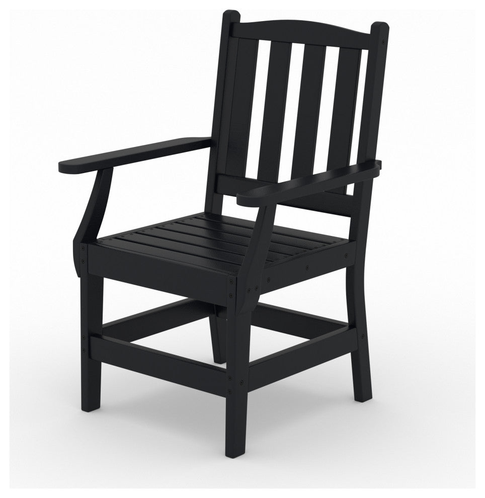 LuXeo Tuscany HDPE Dining Set, Black, 6-Piece