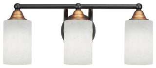 Paramount 3-Light Bath Bar, Matte Black & Brass, 4.5" White Muslin Glass