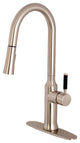 Gourmetier Single-Handle Pull-Down Kitchen Faucet, Brushed Nickel