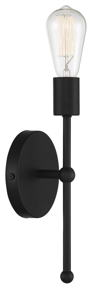 1-Light Wall Sconce, Matte Black