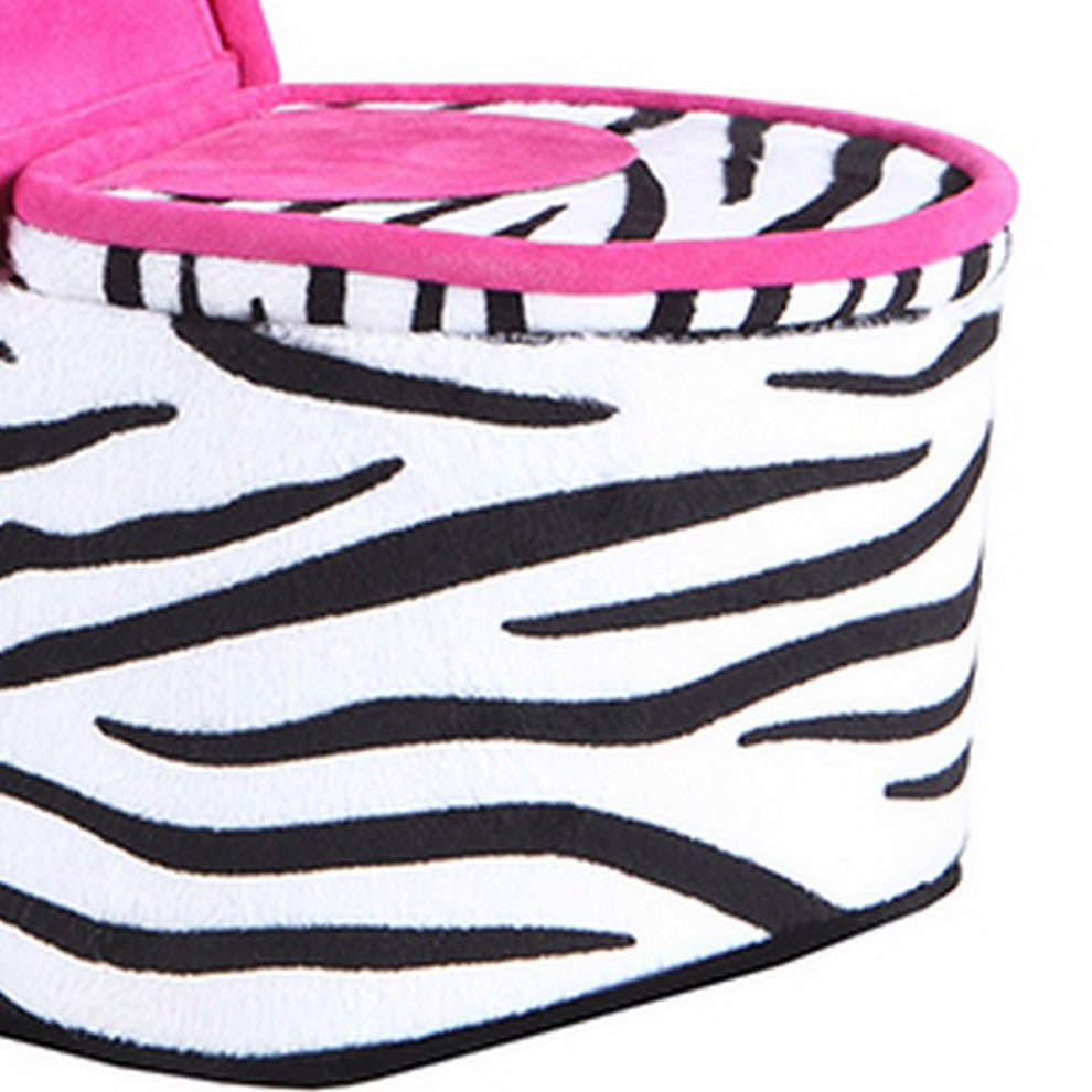 High Heel Zebra Shoe Jewelry Box with 2 Hooks, Multicolor