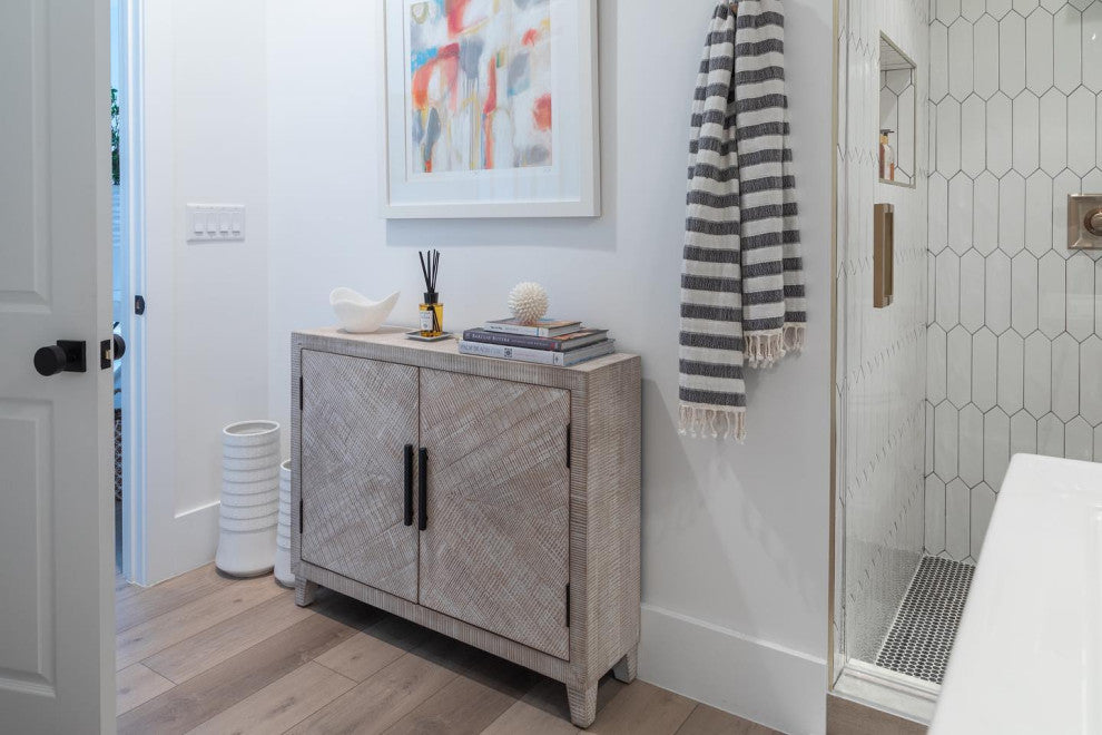 Side view of cabinet on white background