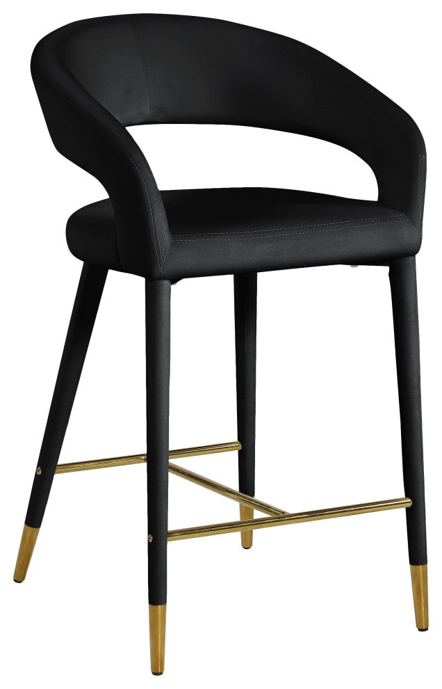 Destiny Counter Stool, Black, Velvet