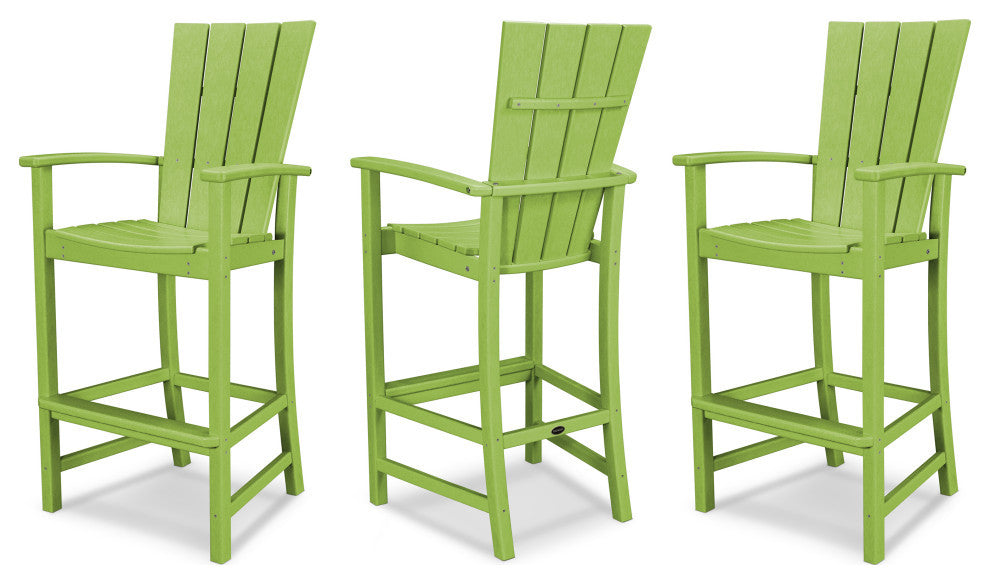 POLYWOOD Quattro 3-Piece Bar Set, Lime