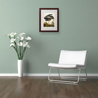 'Great Blue Heron' Matted Framed Canvas Art by John James Audubon