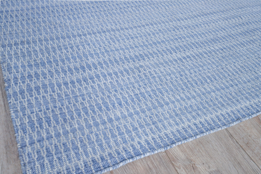Florence Indoor/Outdoor Handmade Flatwoven PET yarn Light Blue Area Rug, 3'x5'