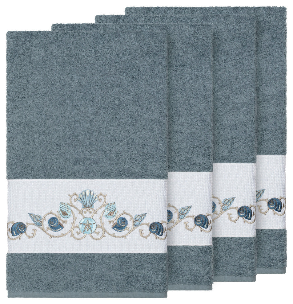 Bella 4 Piece Embellished Bath Towel Set