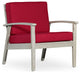 DTY Outdoor Living Longs Peak Eucalyptus Chair W/ Cushions, Driftwood Gray, Burg