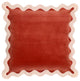 Scalloped Throw Pillow, Cream, Rust