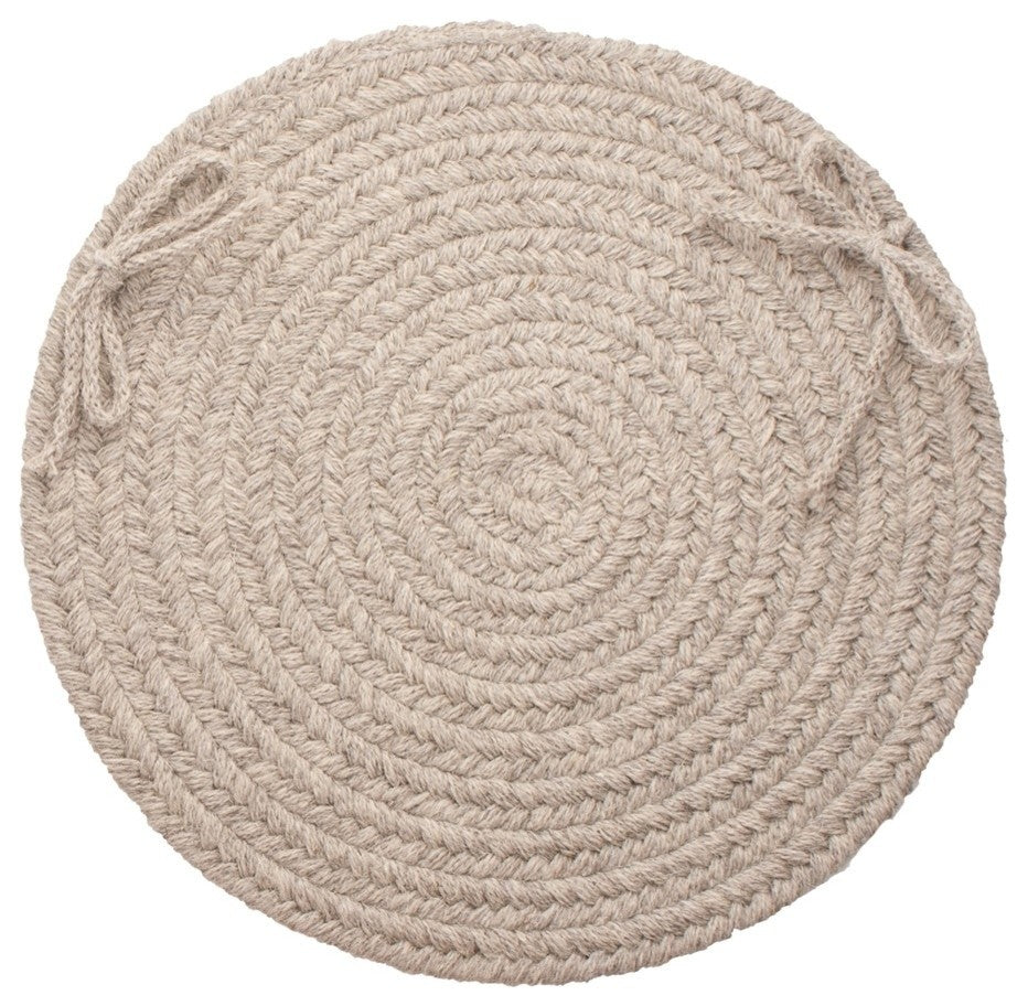 Rhody Rug Wool Solid Chair Pad, Light Gray, 15"