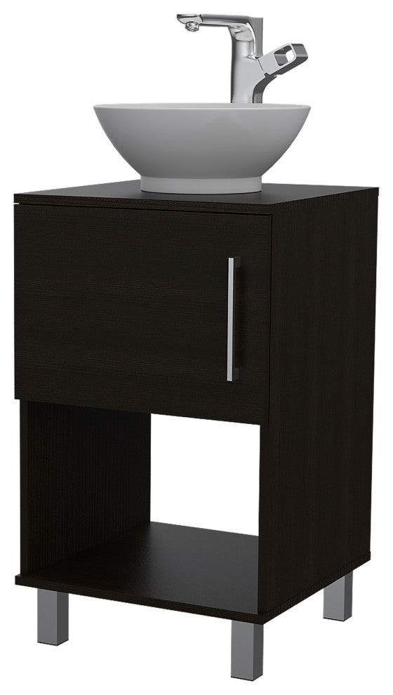 DEPOT E-SHOP Pittsburgh Single Bathroom Vanity with Sink, Black