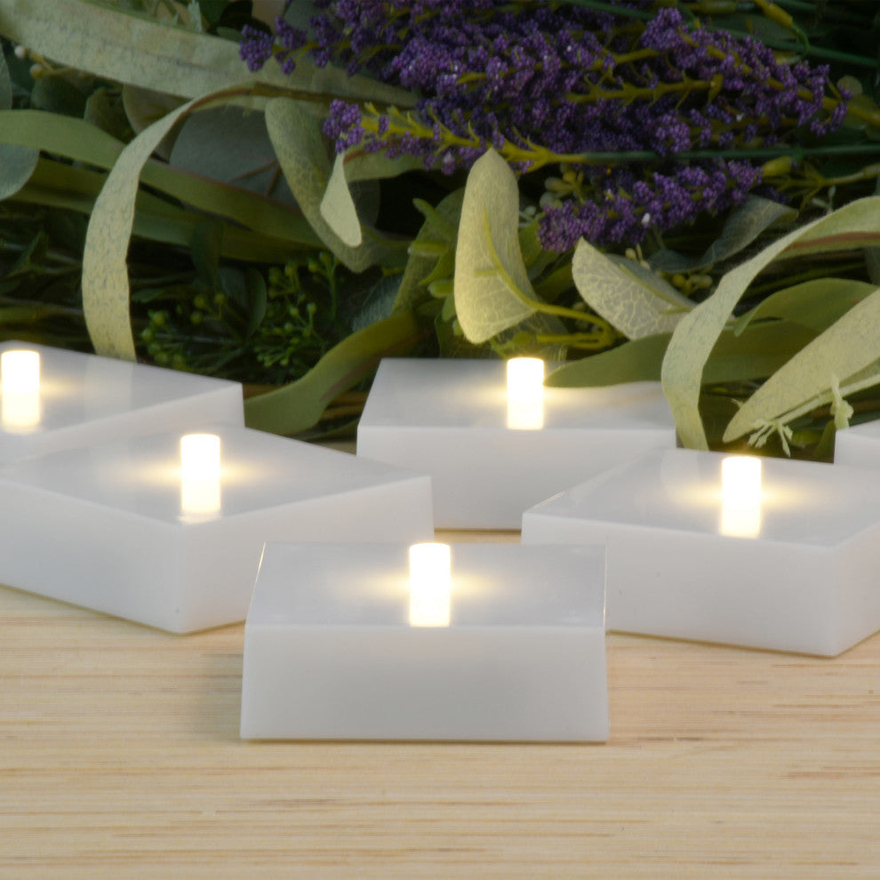 Battery Operated Warm White LED Lights, Set of 6