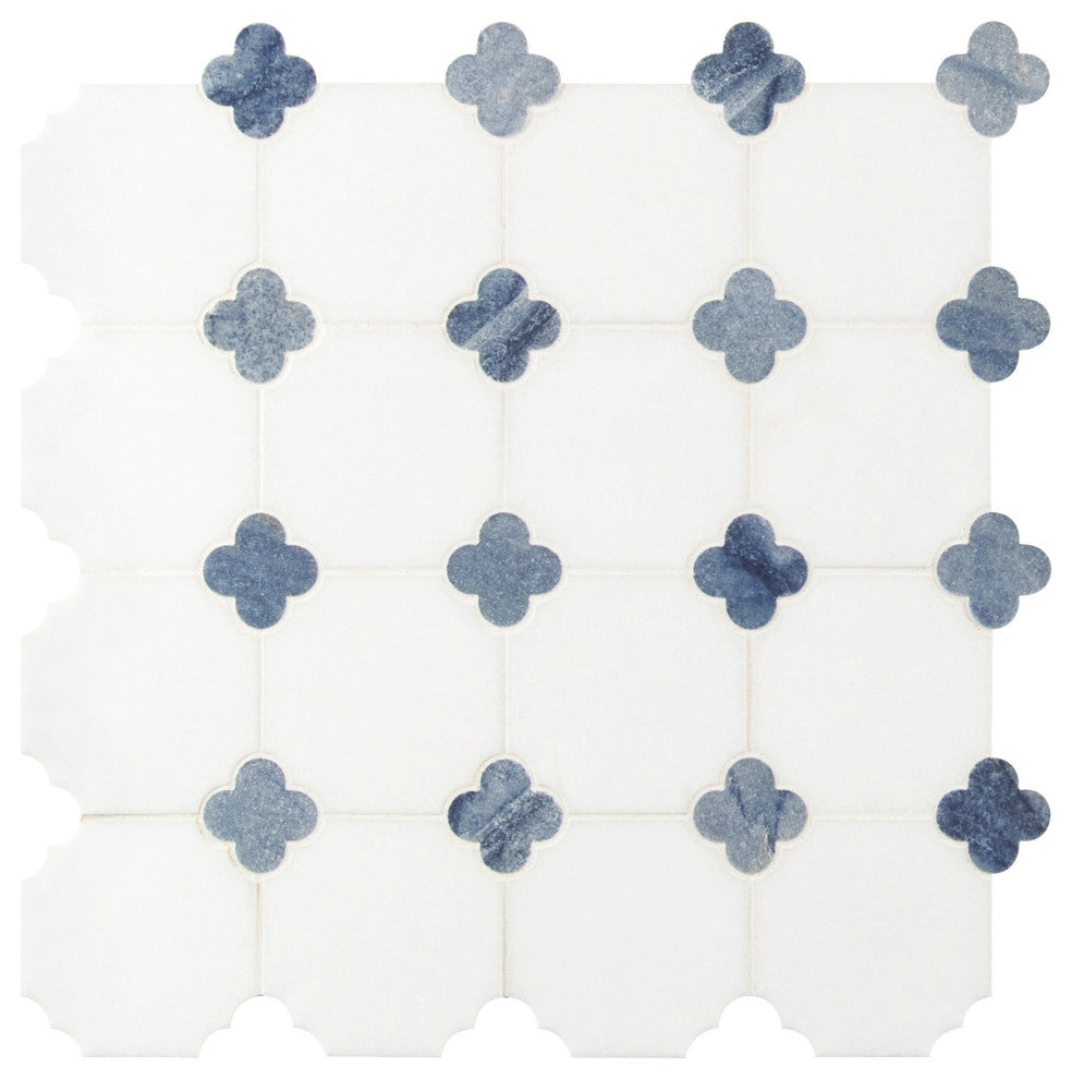 MSI SMOT-FLORP 12" x 12" Specialty Floral Mosaic Wall Tile - - Azula