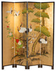 6' Tall Gold Lacquer Room, Cranes