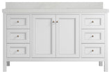 Nashville 60" Single Bathroom Vanity, White 2" Carrara Quartz