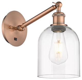 Ballston-Bella 1-Light 6" Sconce, Arm Adjusts Up/Down, Antique Copper, Clear