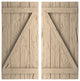 Rustic 4 Board Joined B-N-B Faux Wood Shutters, Hand Hewn, 22x26"