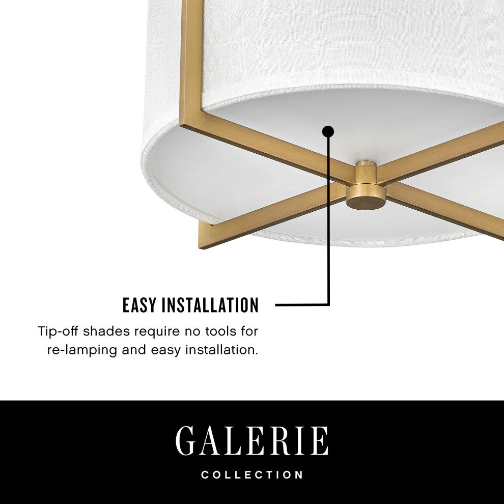 Hinkley Axis Medium Semi-Flush Mount, Heritage Brass