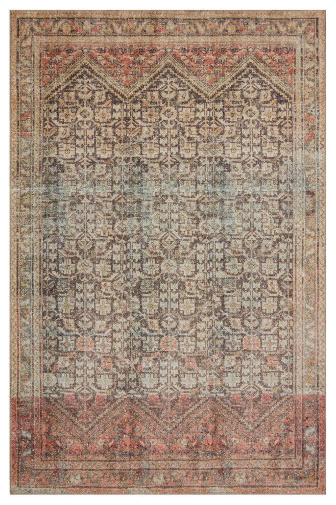 Printed Loren LQ-17 Charcoal/Multi Area Rug, 2'3"x3'9"