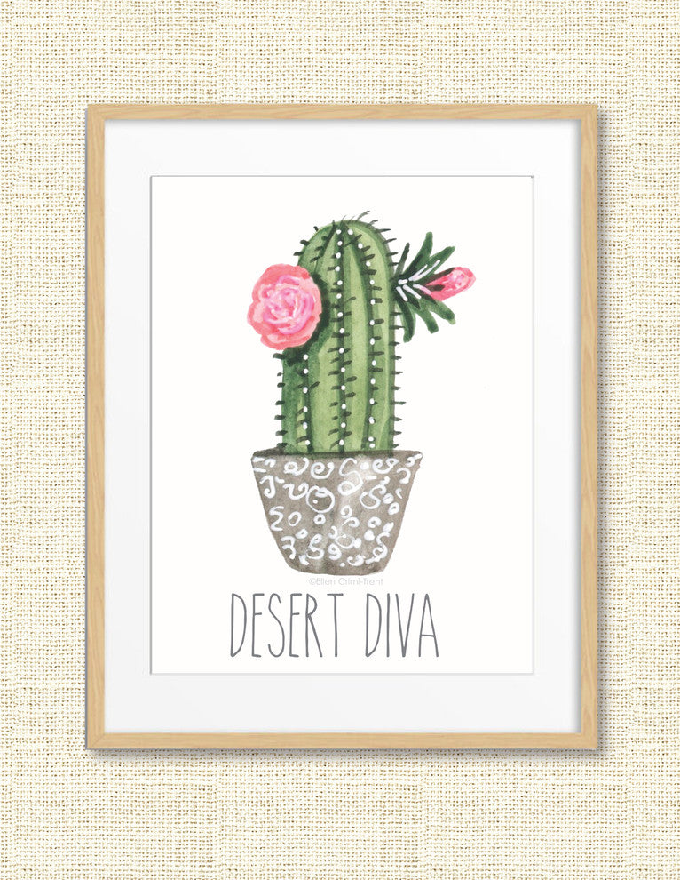 "Desert Diva" Succulent Print, 11"x14"