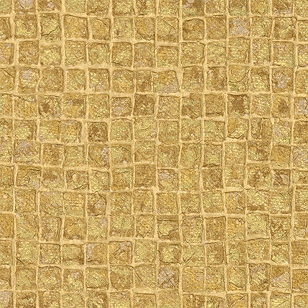 Alpha, Modern Trendy Stone Solid Embossed Wallpaper, Gold, Sample