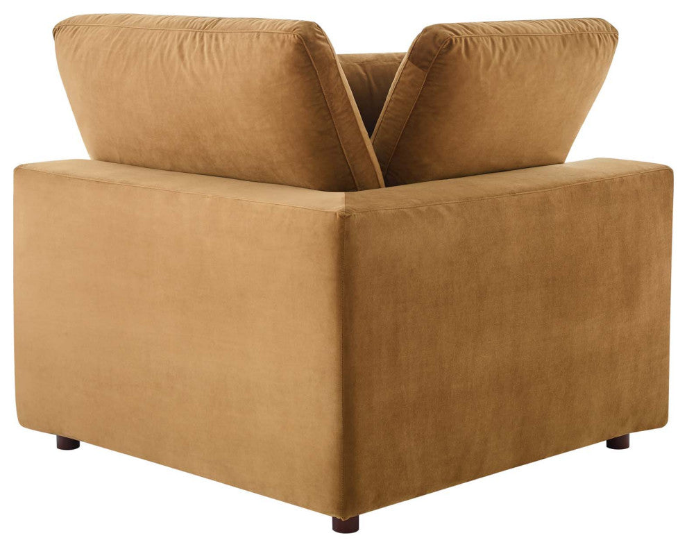 Sectional Sofa Set, Velvet, Brown, Modern, Living Lounge Hotel Lobby Hospitality