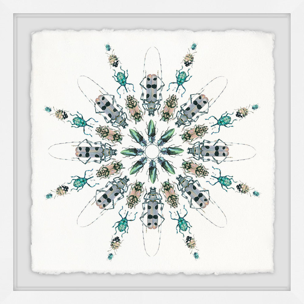 "Beetle Kaleidoscope" Framed Painting Print, 24"x24"