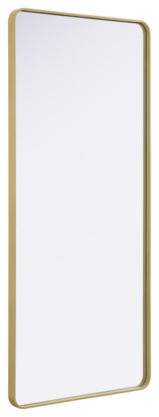 Home Living Contour Metal Rectangle Mirror 32x72, Brass