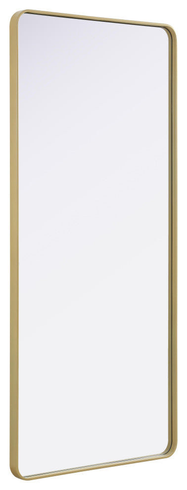Home Living Contour Metal Rectangle Mirror 32x72, Brass