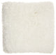 Fluffy White Shag Accent Throw Pillow