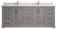 Boston 84 Double Sink Bath Vanity in Elephant Skin Gray 2" White Quartz