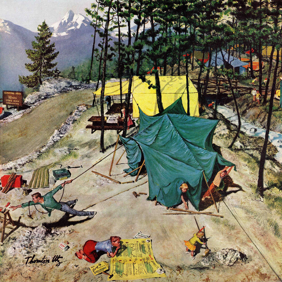 "Making Camp" Painting Print on Canvas by Thornton Utz
