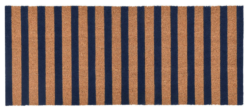 Striped 24x57 Coir Doormat by Kosas Home, Navy Stripe