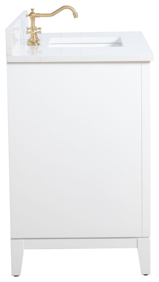 Vanity Art Bathroom Vanity With Sink, White, 42" Single