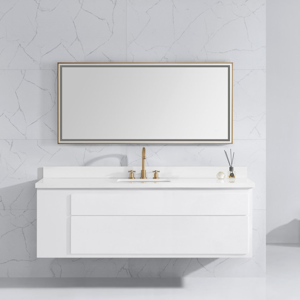 Avanity 59" LED Mirror, Brushed Gold