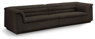 Cascade Upholstered Modular Sofa, Brown, Boucle Fabric, Straight Sofa