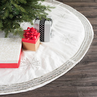 Vickerman 60" Banded Snowflake Tree Skirt, Qtx17011